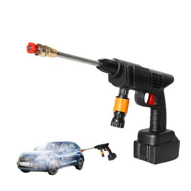 Imagem de Máquina de lavar carro sem fio, alimentada por bateria de lítio portátil, poderosa pistola de água de limpeza de alta pressão, adequada para limpar carros, cercas, paredes, etc.
