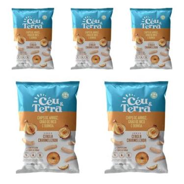 Imagem de 5 Pacotes Chips de Arroz Grão de Bico e Quinoa 40g Sabores Sabores:Ceb