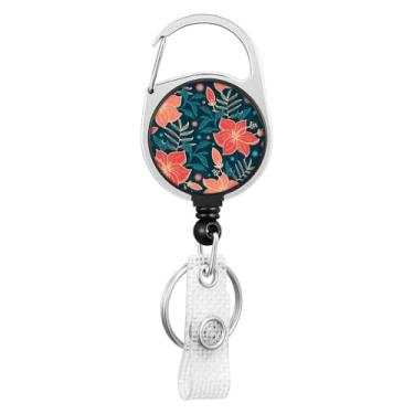 Imagem de Suporte de crachá fácil de puxar material de escritório porta-crachás clipe de cordão carretel de crachá de enfermeira retrair puxar chaveiro nome (09)