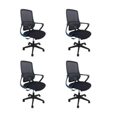 Imagem de Kit 4 Cadeiras de Escritório sem Apoio Oficial Vinci
