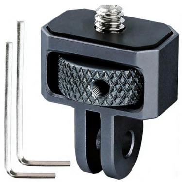 Imagem de Adaptador de tripé de câmera de alumínio 1/10.2 cm-20 suportes adaptadores de conversão compatíveis com câmeras de ação Gopro Insta360 e outros acessórios padrão de 1/4, adaptador de montagem de 1/4