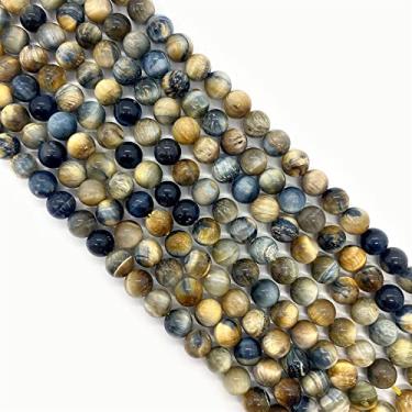 Imagem de Miçangas semiacabadas de pedra natural contas redondas coloridas olho de tigre contas soltas 6 mm-10 mm contas de contas de furo vertical de cor mista DIY acessórios de joias 1 peça (cor: número 5