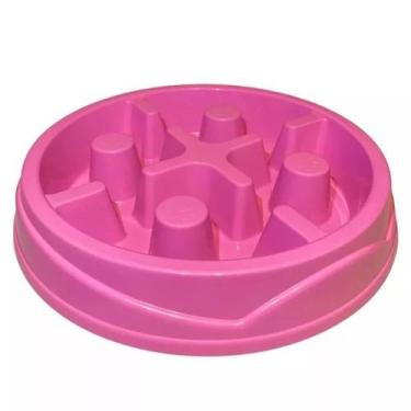 Imagem de Comedouro Lento Educativo Para Cães Anti Stress - four plastic, rosa