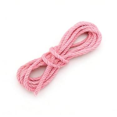 Imagem de Corda de juta de 5 mm 164 pés corda de artesanato natural cordão perfeito para obras de arte, jardinagem, agrupamento, acampamento, decoração e artesanato DIY (cor: Pi0nk)