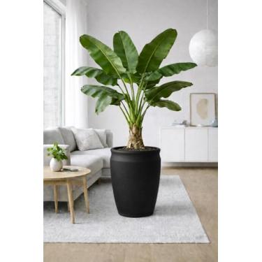 Imagem de Vaso para Plantas Resistente e Moderno com Prato Coletor de Água Incluso (PRETO)