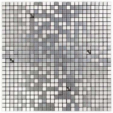 Imagem de Kit 1m² Pastilha de Vidro Autocolante 31cm X 31cm Prata Escovado/Espelhado