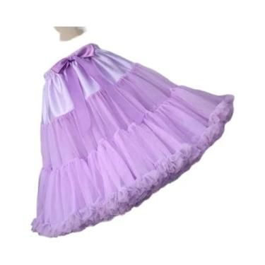 Imagem de Saia De Tule Plissada Em Camadas Branca E Preta Para Mulheres, Saia Pu