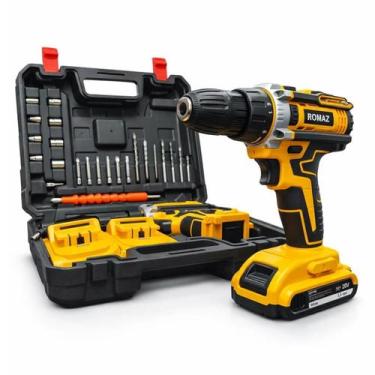 Imagem de Parafusadeira Furadeira Sem Fio 48V 2 Baterias Profissional - Romaz