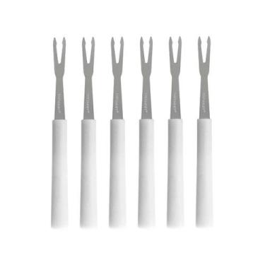 Imagem de Jogo de Garfos para Petisco Hauskraft Inox, Branco