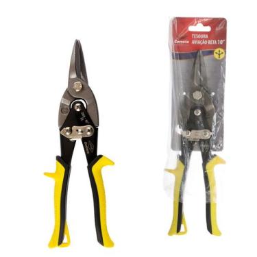 Imagem de Tesoura Aviação Reta Para Corte de Chapas Metal Aço - 10 Polegadas - C