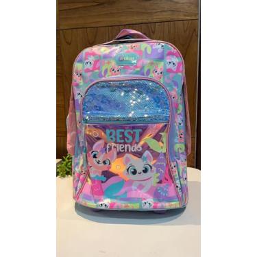 Imagem de Mochila com rodinha menina puket pet sereia verde agua 