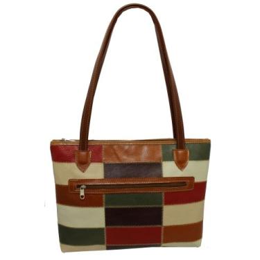 Imagem de Bolsa Em Couro Retalhos Ombro Feminina Pastel Pasta Blsr270 - Doras Bo