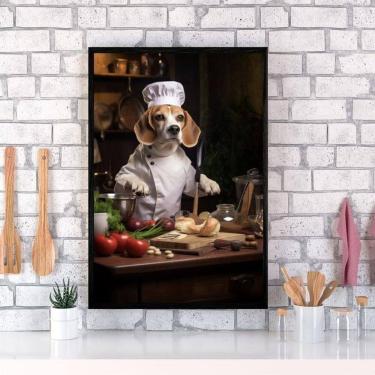 Imagem de Quadro Para Cozinha Cão Raça Beagle 45X34Cm