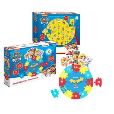Imagem de COMP Brinquedo Educativo Aprendendo as Horas Quebra-cabeça Patrulha Ca