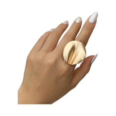 Imagem de Anel Ajustável Dourado Fosco Para Mulheres, Estilo Punk, Anel Aberto P