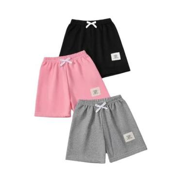 Imagem de Shorts Infantis De Cor Sólida Com Cordão Para Meninos E Meninas, Calça