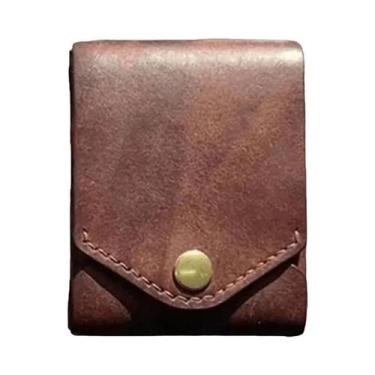 Imagem de Carteira Masculina Slim Minimalista Em Couro PU Impermeável Com Compar