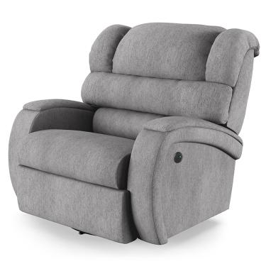 Imagem de Poltrona do Papai Reclinável Napoli Glider Giratória USB Linho Cinza FH1 - D'Rossi