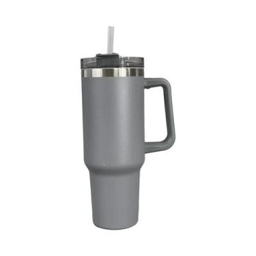 Imagem de Copo Térmico De 40oz 1200ML Com Dupla Parede, Alça E Canudo, Caneca De