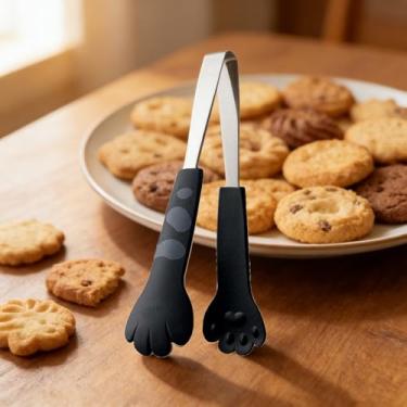 Imagem de Pinça de cozinha de pata de gato, pinças de cozinha de aço inoxidável para alimentos, pinça de aço inoxidável, formato de pata de gato, para cozinhar, pinças de cozinha perfeitas para grelhar, salada