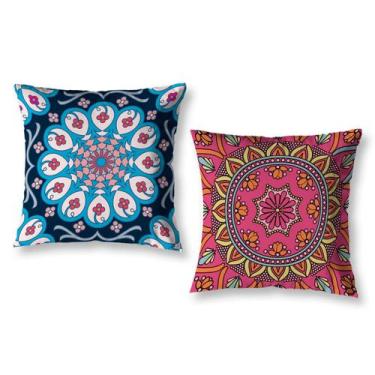 Imagem de Kit 2 Capa de Almofada 40cm x 40cm Decorativas Estampadas Digital Colo