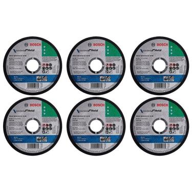 Imagem de Kit 06 Discos De Corte Para Esmerilhadeira Inox 4.1/2 7/8 Standard Reto Profissional -...