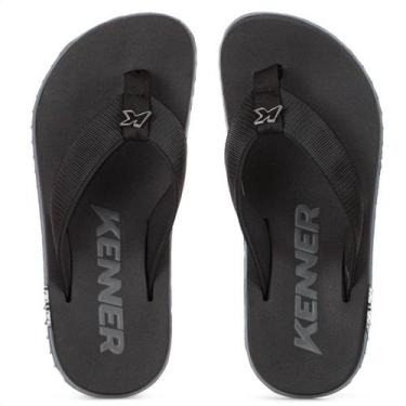 Imagem de Chinelo Kenner Kivah TKS Preto e Cinza - Masculino, 44/45, Preto