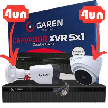 Imagem de Kit Xvr Dvr 8C Gravador Full Hd Garen e 08 Câmeras Infraverm