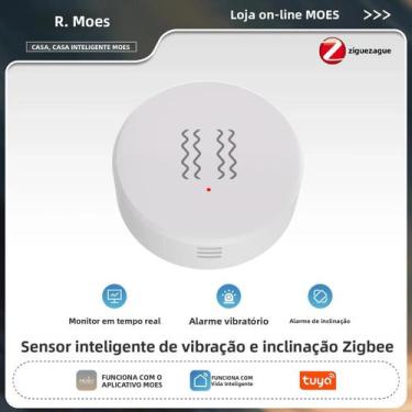Imagem de Sensor De Vibração Inteligente MOES Zigbee Tuya, Alarme De Movimento E