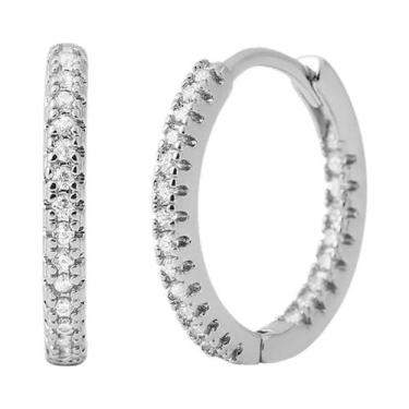 Imagem de Brincos De Argola Dourados Femininos Com Zircônia Colorida Aleatória, 