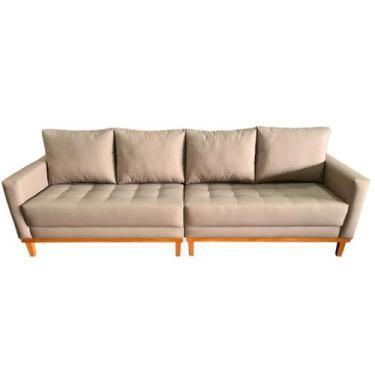 Imagem de Sofá  Catar Bipartido Tecido Acquablock Pé Base Madeira  250cm - 4R Es