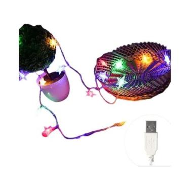 Imagem de Guirlanda De Luzes LED Em Forma De Estrela Para Decoração De Festas, C