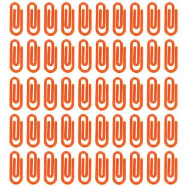 Imagem de Clips Pequenos Laranja Colorido 25mm Segura Papel Com 300 Unidades - R
