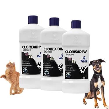 Imagem de Shampoo Dugs Clorexidina 3 Unidades Antisséptico 500Ml World Vet - Wor