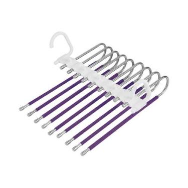 Imagem de Cabides De Calças De Aço Inoxidável Antiderrapantes De 9 Camadas, Orga