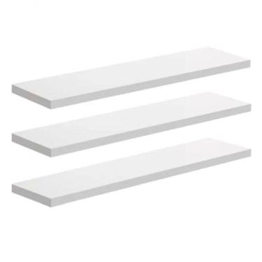 Imagem de Kit 3 Prateleiras Decorare Branca 10 X 40cm - Prat-k