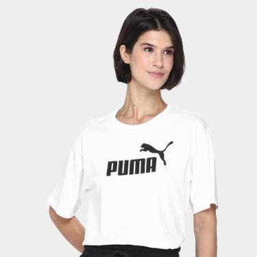 Imagem de Camiseta Cropped Puma N.1 Logo Relaxed Feminina, Branco, P