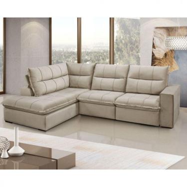 Imagem de Sofá/ Estofado Com 2 Lugares E Chaise Direto Bege