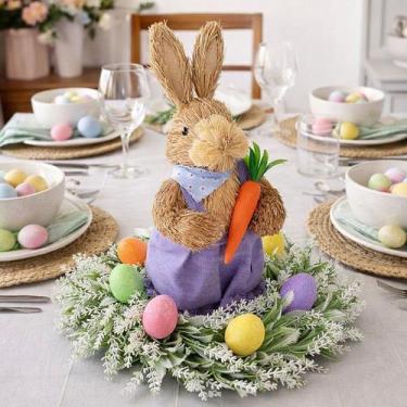 Imagem de Arranjo Decoração Ovos Coelho Páscoa Centro De Mesa De 30cm - Genérico