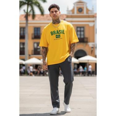Imagem de Camiseta Masculina Brasil Rio de Janeiro Copa 2026 Malha Algodão Básica Estilosa do P ao G1-Masculino