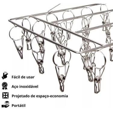 Imagem de Varal 40 Prendedores Resistente para Meias e Roupas Pequenas Entrega R