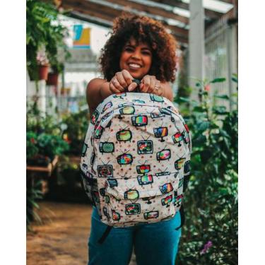 Imagem de Mochila Televisão Colorida Retro Resistente Estampa Moderna - Antro Ba