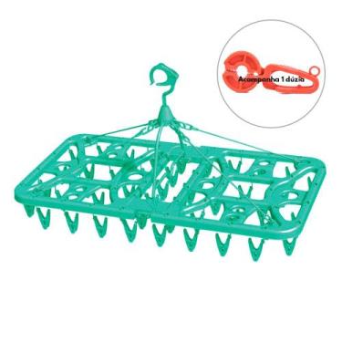 Imagem de Varal com 48 Prendedores Multiuso Acompanha 1 dz Prendedor - Lig Brin,