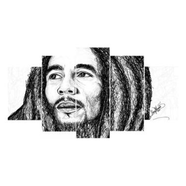 Imagem de Quadros Decorativos Bob Marley Jamaica Quadro Reggae Desenho " - aero 