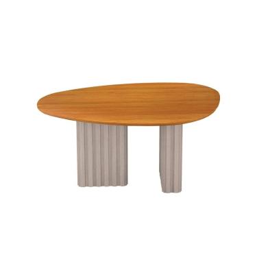 Imagem de Mesa para Sala de Jantar com Tampo Orgânico Mdf Isis Cinamomo/Off White