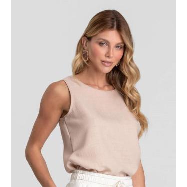 Imagem de Regata Feminina em Tecido Dianna Bege, M, Bege