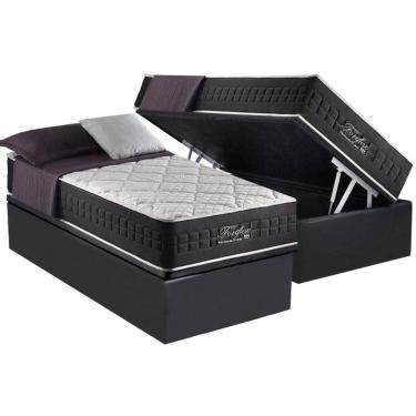 Imagem de Conjunto Box Baú Solteiro: Colchão Molas D Angelis Anjos Ensacadas Fort Flex + Base CRC...