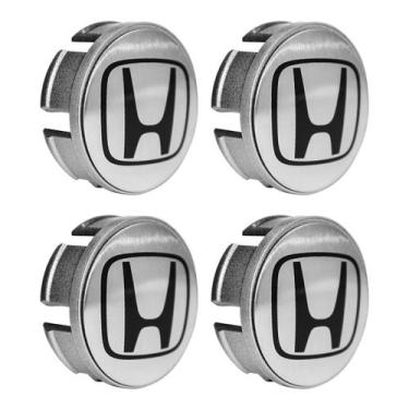 Imagem de Jogo de Calotinhas 58mm Centro de Roda Honda FIT Civic City Escovada -