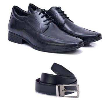 Imagem de Kit Sapato Social Masculino 100% Couro + Cinto Dupla Face-Masculino