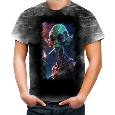Imagem de Camiseta Desgaste Alien ET Fumando Alienígena 2 - Kasubeck Store®, M